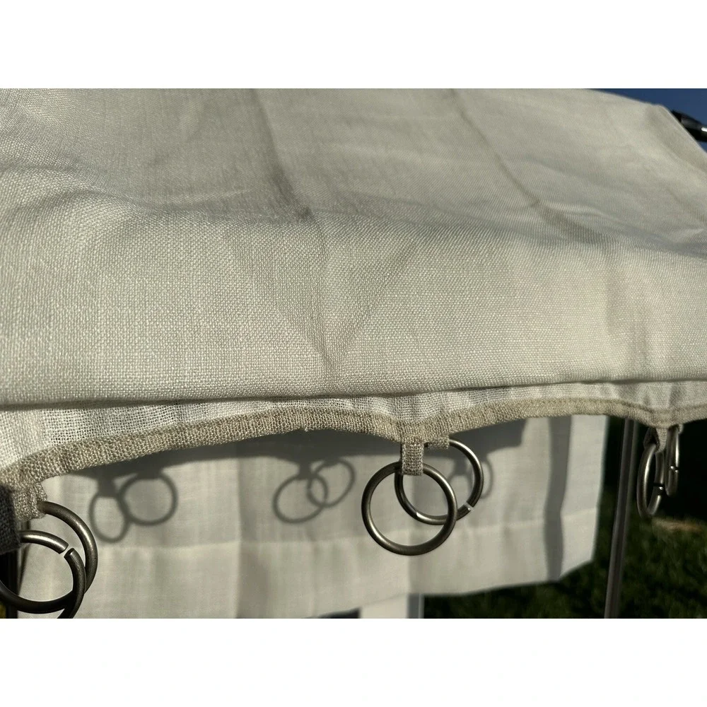 ⚡1 pc Sheer Contrast Edge‎ Window Curtain Panel White 54w x 84L - Threshold  -